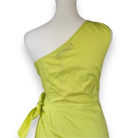 New Missguided Lime Green One Shoulder Tie Side Mini Dress Size 0 - Picture 10 of 16